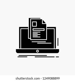 account, Laptop, Report, Print, Resume Glyph Icon. Vector isolated illustration