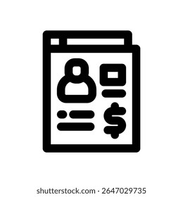 account line icon. Clean and minimalist vector icon for websites, mobile apps, presentations, and logos. Fully scalable and customizable for any project.