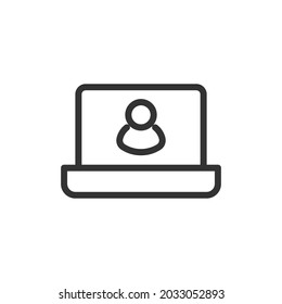 Account line icon, sign or symbol. Premium pictogram in trendy outline style. Account pixel perfect vector icon isolated on a white background. 