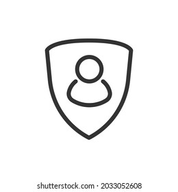 Account line icon in trendy style. Stroke vector pictogram isolated on a white background. Account premium outline icons.