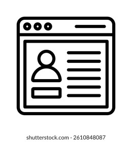 Account Line Vector Illustration On White Background.
