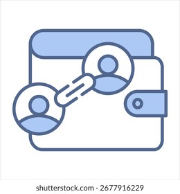 Ilustración vectorial de icono azul de Enlace de Cuenta