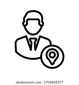Account location icon, Line Vector graphics