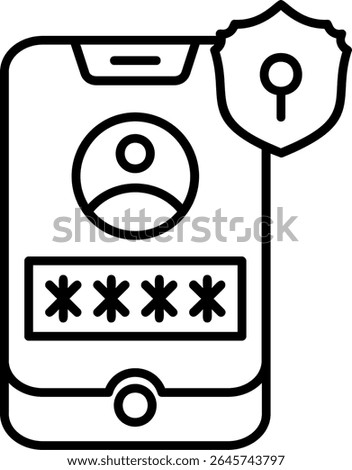 Account Lock Filled Style Icon Design