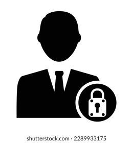 Account Lock Icon, Vector Graphics