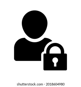Icono de bloqueo de cuenta.profile,safe (ilustración vectorial)