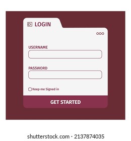 Account login and password form page on screen. Login page. sign up web forms with the detailed description. Pop up with buttons and inputs. UI, UX web elements. Vector stock illustration.