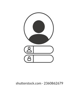 Account Login Password for mobile interface, apps, document, software, or profile. A simple flat vector design.