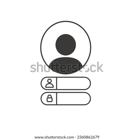 Account Login Password for mobile interface, apps, document, software, or profile. A simple flat vector design.