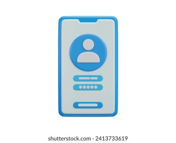 account login and password with smart phone icon illustration