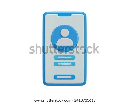 account login and password with smart phone icon illustration