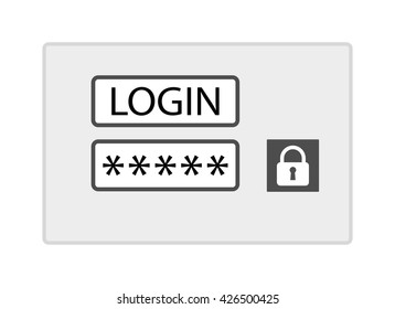 Account login screen vector illustration