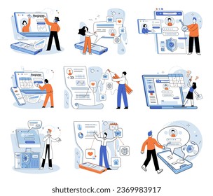 Account login. Vector illustration. Development secure login system requires careful planning and implementation Designing intuitive user interface enhances login experience for users The security