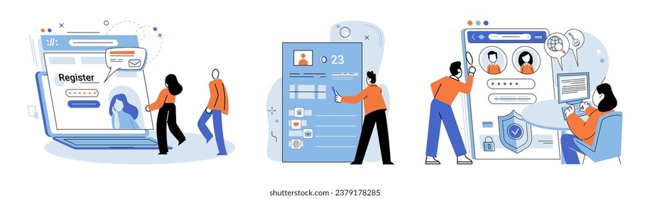 Account login. Vector illustration. Ensuring security user accounts is paramount for login procedures Users are required to enter their login credentials to access their accounts The account login