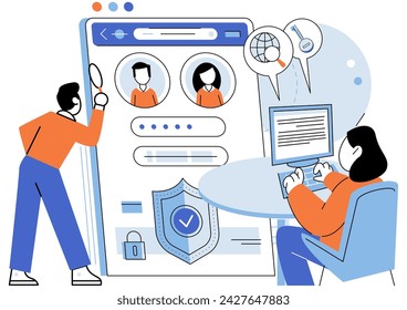 Account login. Vector illustration. The account login metaphor highlights importance personal access control Strong development practices ensure reliable and secure login system Designing intuitive