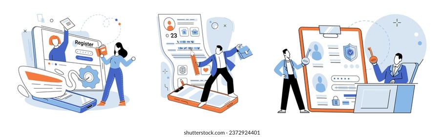 Inicio de sesión de cuenta. Ilustración vectorial. El diseño de la interfaz de usuario debería priorizar la simplicidad y facilitar el uso durante el inicio de sesión Los avances en la tecnología contribuyen a la evolución de los sistemas de inicio de sesión seguros Garantizar