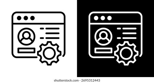 Icono De Gestión De Cuenta De Estilo Blanco Y Negro Plano