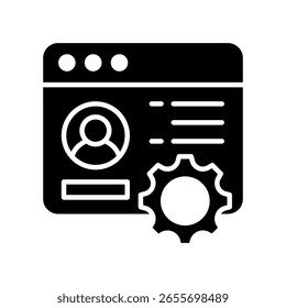 Ilustración vectorial de glifo de icono de gestión de Cuenta