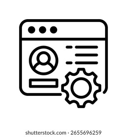 Account Management Icon Line Vector Illustration