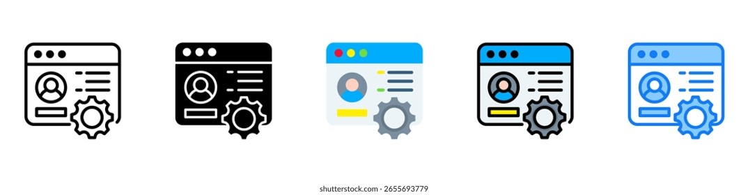 Account Management Icon Multiple Style Vector Illustration
