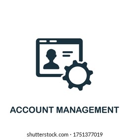 Account-Management-Symbol Einfaches Element aus der Unternehmensmanagement-Kollektion. Symbol für kreatives Account-Management für Webdesign, Vorlagen, Infografiken und mehr