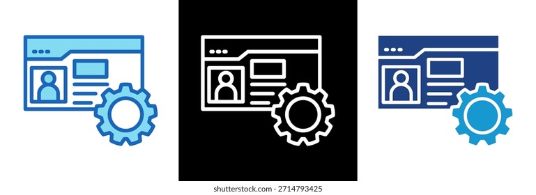 Account Management Icon triplestyle Vector Illustration