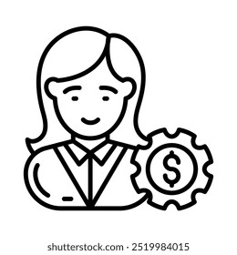 Account Manager Outline Icon, Vector illustration