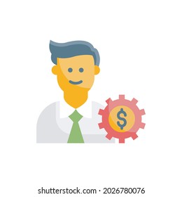 Account manager vector flat icon style illustration. EPS 10 file