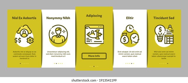 Account Manager Work Onboarding Mobile App Page Screen Vector. Manager Businessman Idea For Sale Production And Marketing, Communication And Leadership Illustrations