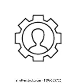 Account options, settings vector icon on white background
