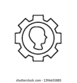 Account options, settings vector icon on white background