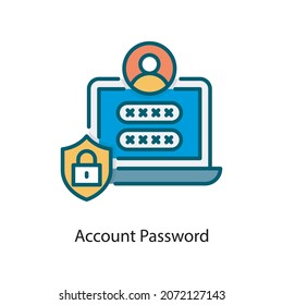 Account Password vector Fill Outline Icon Design illustration. Social Media Symbol on White background EPS 10 File