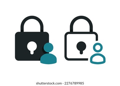 Account person lock icon. Vector illustration