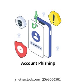Account Phishing isometric Colored illustration. EPS File stock illustration