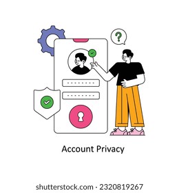 Account Privacy Flat Style Design Vector illustration. Stock illustration