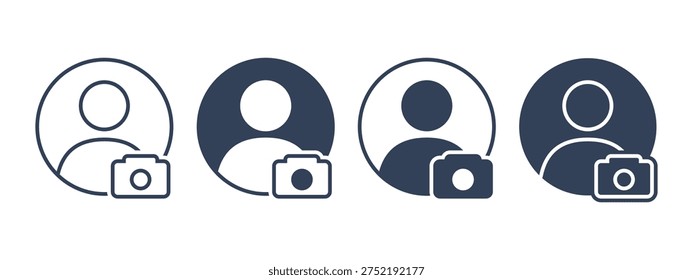 Account Profile with Camera Icon. Upload Profile Picture. Social Media Avatar. Vector Illustration