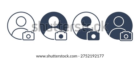 Account Profile with Camera Icon. Upload Profile Picture. Social Media Avatar. Vector Illustration
