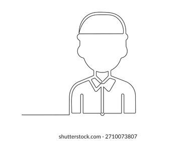 Account profile icon continuous outline drawing simple style avatar