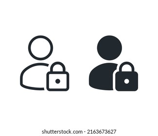 Account profile lock icon. User login. Vector illustration