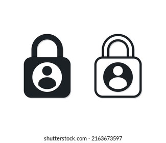 Account profile padlock icon. Vector illustration