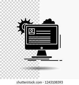 Account, profile, report, edit, Update Glyph Icon on Transparent Background. Black Icon