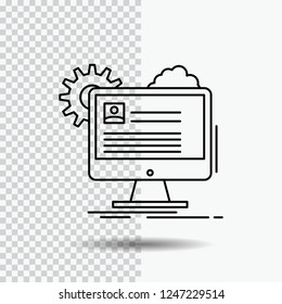 Account, profile, report, edit, Update Line Icon on Transparent Background. Black Icon Vector Illustration