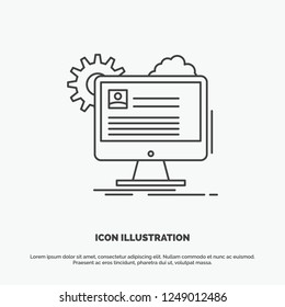 Account, profile, report, edit, Update Icon. Line vector gray symbol for UI and UX, website or mobile application