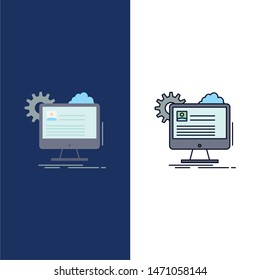 Account, profile, report, edit, Update Flat Color Icon Vector. Vector Icon Template background
