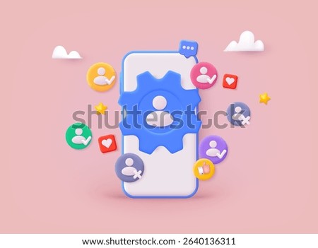 Account profile and security protection. Personal accounts, online, Green correct checkmark, unlock, login. 3D Web Vector Illustrations.