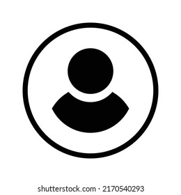 Account, profile, user icon. Black vector illustration.