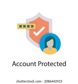 Account Protected vector Flat Icon Design illustration. Web And Mobile Application Symbol on White background EPS 10 File