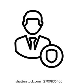 Account protection icon, Line Vector graphics