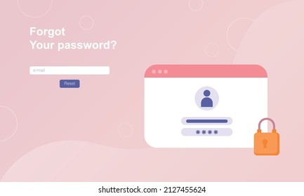 Account protection. Vector concept in flat design. Security warning. Locked user page. Web banner