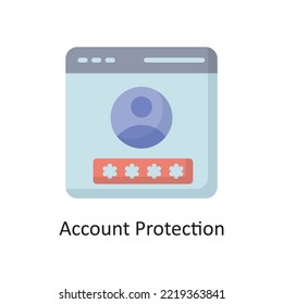 Icono plano de diseño del vector de protección de cuentas. Símbolo de computación en nube sobre archivo EPS 10 de fondo blanco